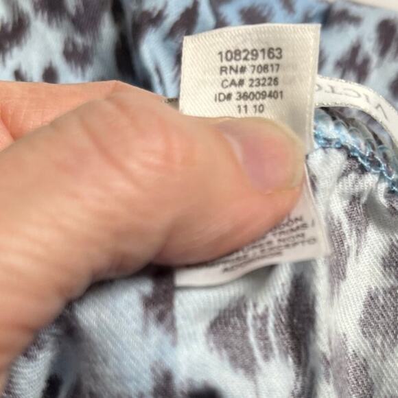 Victoria's Secret Blue Leopard Cotton Babydoll Nightie Slip Dress S Small - Picture 5 of 9